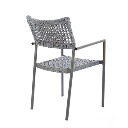 Aluminum Sun Chair Gray Color Nautical Rope Mixed Color Black