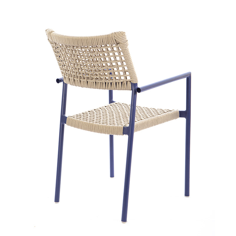 Aluminum Sun Chair Blue Color Nautical Rope Sand Color