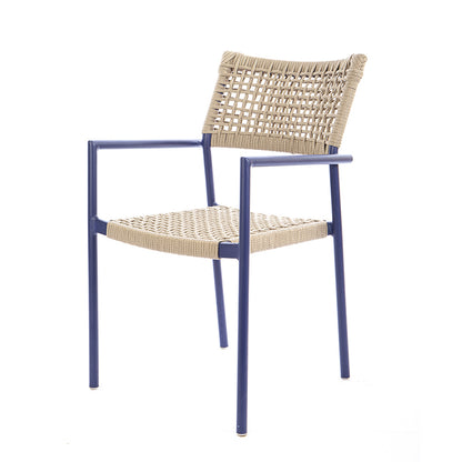 Aluminum Sun Chair Blue Color Nautical Rope Sand Color