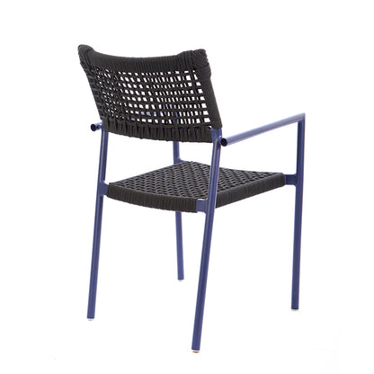 Aluminum Sun Chair Blue Color Nautical Rope Black Color