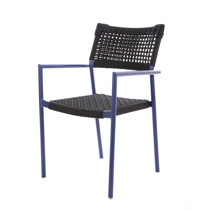 Aluminum Sun Chair Blue Color Nautical Rope Black Color