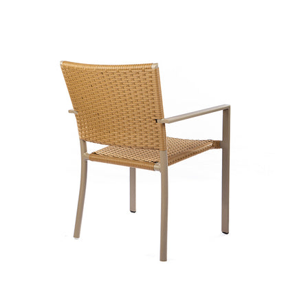Cadeira Star com Braço em Alumínio Cor Fendi com Fibra Sintética Cor Oliva