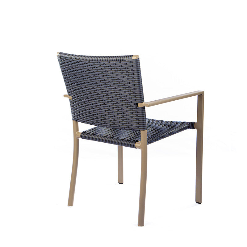 Cadeira Star com Braço em Alumínio Cor Fendi com Fibra Sintética Azul