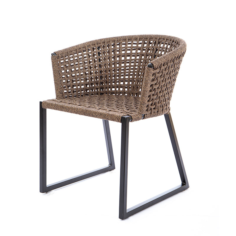 Gold Aluminum Chair Black Color Nautical Rope Mixed Color Bronze