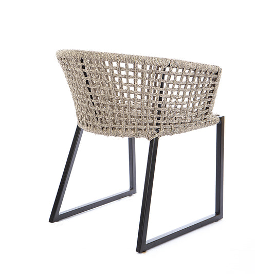 Gold Aluminum Chair Black Color Nautical Rope Mixed Color Brown