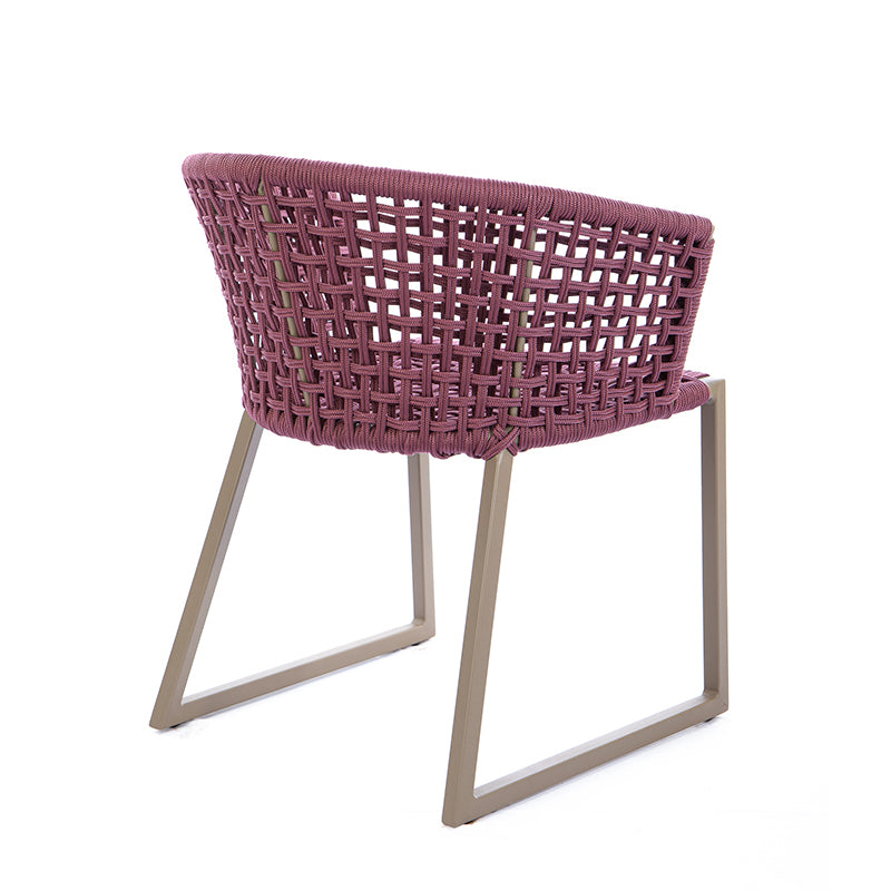 Silla Aluminio Dorado Fendi Cuerda Náutica Color Vino