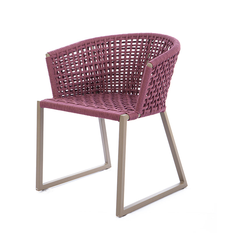 Silla Aluminio Dorado Fendi Cuerda Náutica Color Vino