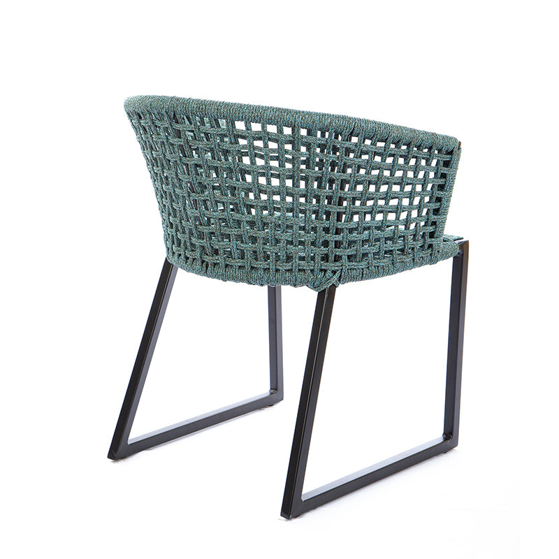 Gold Aluminum Chair Black Color Nautical Rope Mixed Color Green