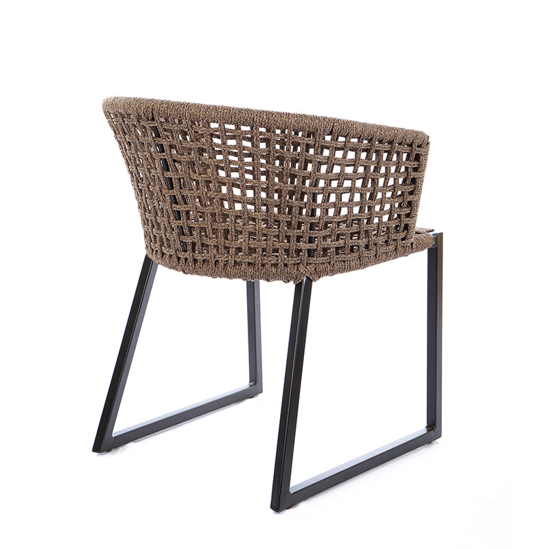 Gold Aluminum Chair Black Color Nautical Rope Mixed Color Bronze