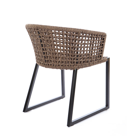 Gold Aluminum Chair Black Color Nautical Rope Mixed Color Bronze