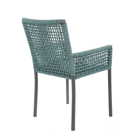 Silla Premium Aluminio Color Gris Cuerda Náutica Color Mixto Verde