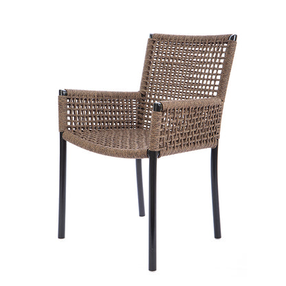 Silla de aluminio premium Color negro Cuerda náutica Color mezclado Bronce