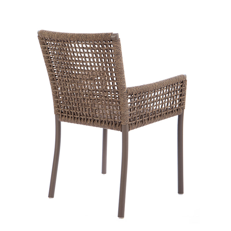 Silla de aluminio premium color marrón cuerda náutica color mezclado bronce