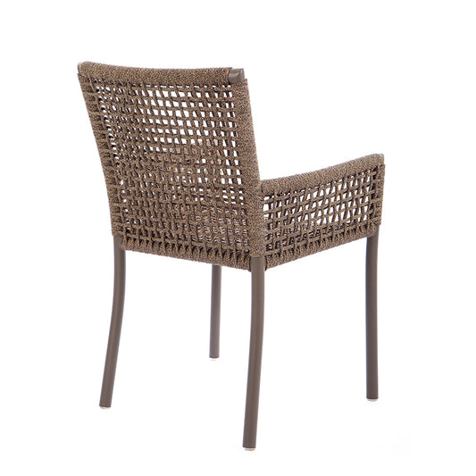 Silla de aluminio premium color marrón cuerda náutica color mezclado bronce