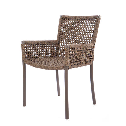 Silla de aluminio premium color marrón cuerda náutica color mezclado bronce