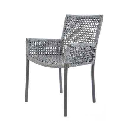 Silla de aluminio premium color gris cuerda náutica color mixto negro