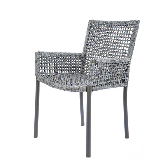 Silla de aluminio premium color gris cuerda náutica color mixto negro