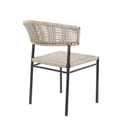 Silla Elegance Aluminio Color Negro Cuerda Náutica Color Mixto Marrón