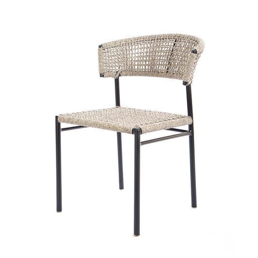 Silla Elegance Aluminio Color Negro Cuerda Náutica Color Mixto Marrón