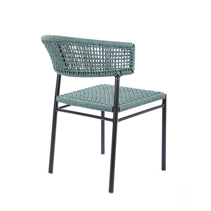 Silla Elegance Aluminio Color Negro Cuerda Náutica Color Mixto Verde