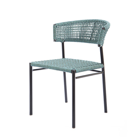 Silla Elegance Aluminio Color Negro Cuerda Náutica Color Mixto Verde