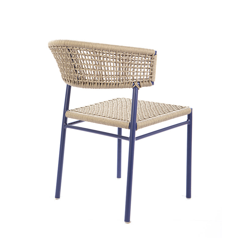 Silla Elegance Aluminio Color Azul Cuerda Náutica Color Arena