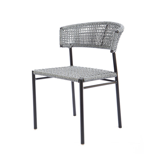 Silla Elegance Aluminio Color Negro Cuerda Náutica Color Mixto Negro