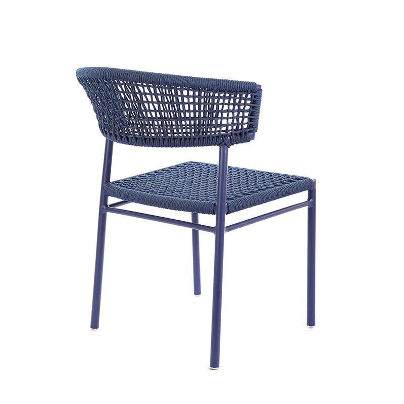 Cadeira Elegance Alumínio Cor Azul Corda Náutica Cor Azul