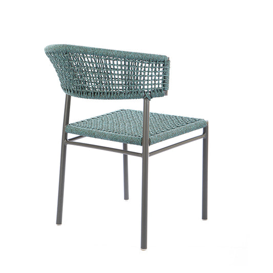 Silla Elegance Aluminio Color Gris Cuerda Náutica Color Mixto Verde