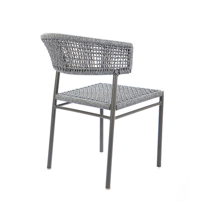 Cadeira Elegance Alumínio Cor Cinza Corda Náutica Cor Cinza