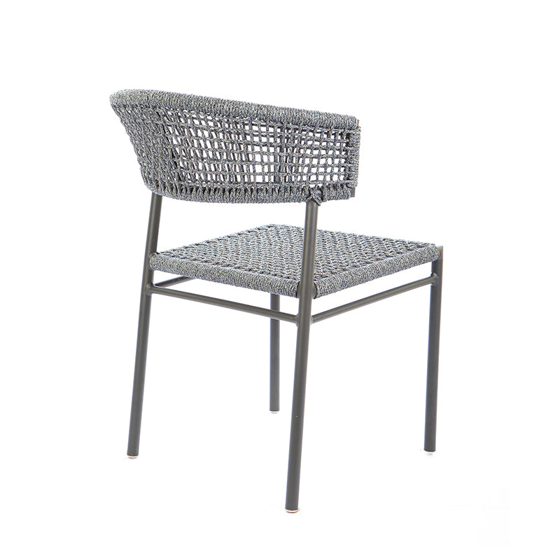 Elegance Aluminum Chair Gray Color Nautical Rope Gray Color