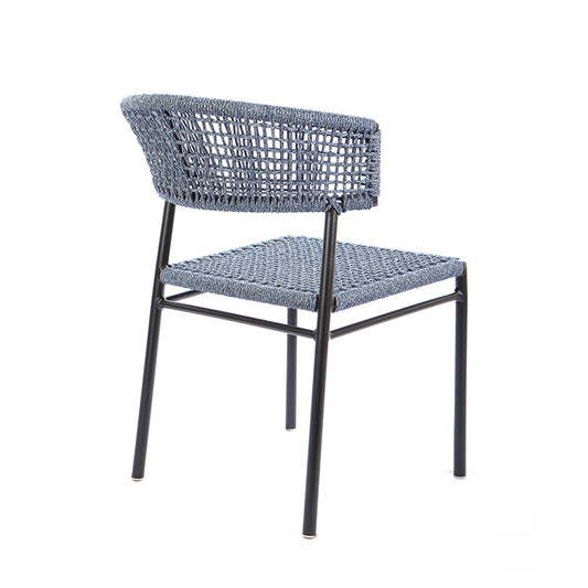 Silla Elegance Aluminio Color Negro Cuerda Náutica Color Mixto Azul