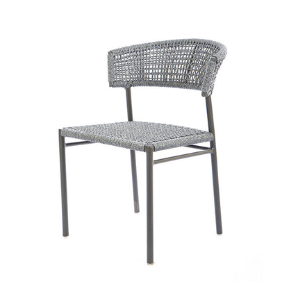 Cadeira Elegance Alumínio Cor Cinza Corda Náutica Cor Cinza