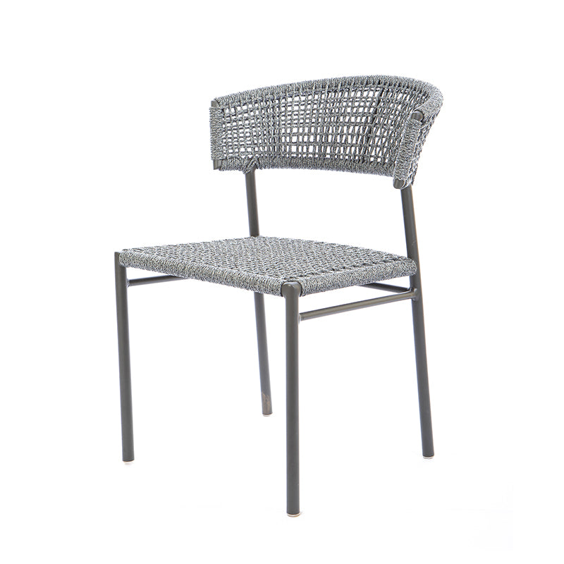Elegance Aluminum Chair Gray Color Nautical Rope Gray Color