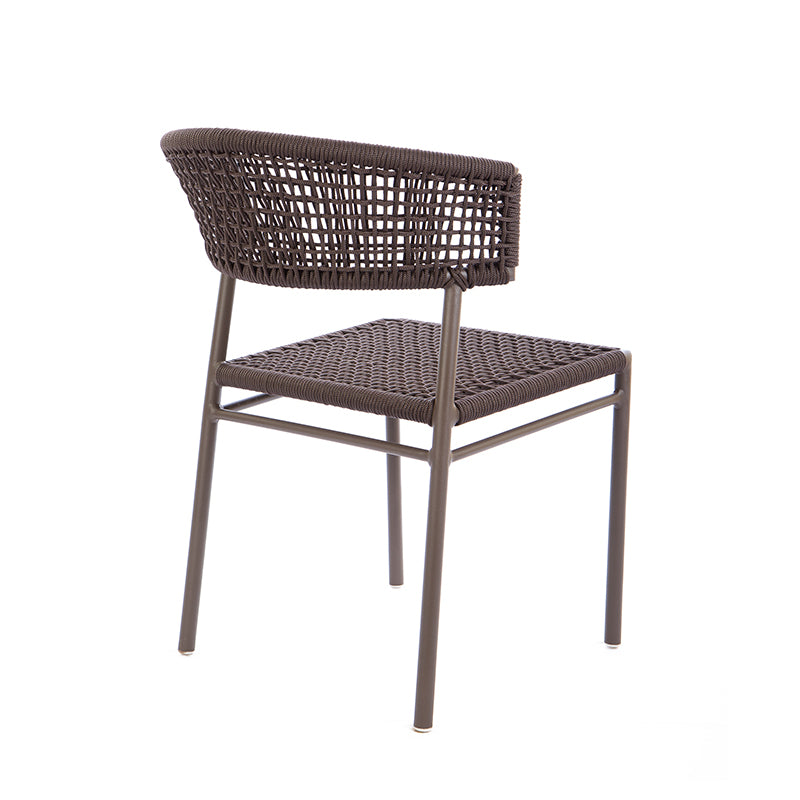 Cadeira Elegance Alumínio Cor Marrom Corda Náutica Cor Marrom