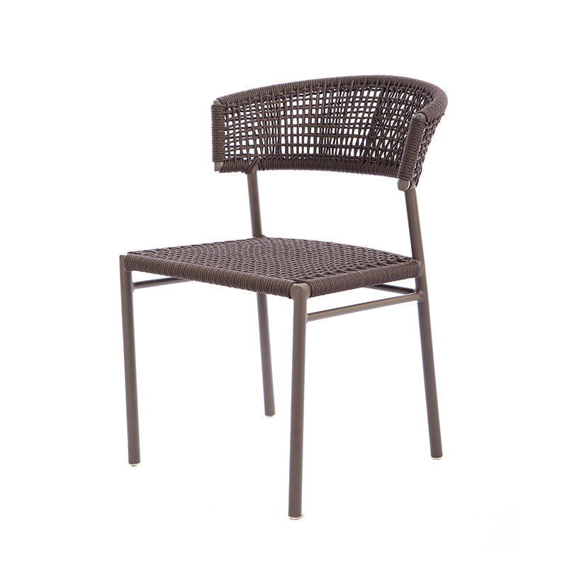 Silla Elegance Aluminio Color Marrón Cuerda Náutica Color Marrón