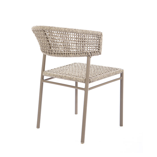 Silla Elegance Aluminio Fendi Cuerda Náutica Color Mixto Marrón