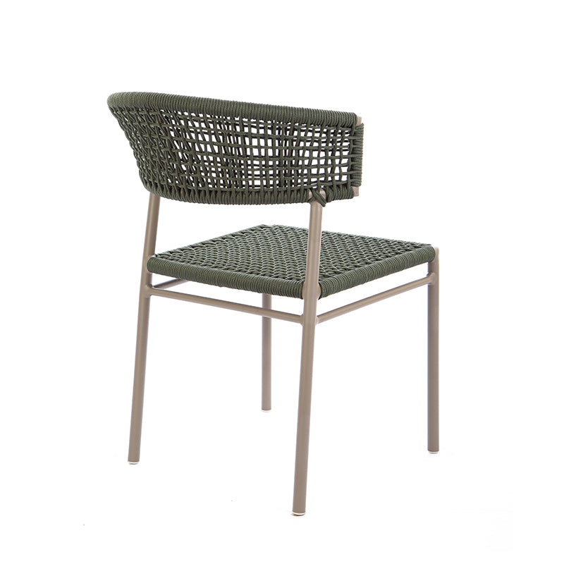 Elegance Aluminum Chair Fendi Color Nautical Rope Color Moss Green