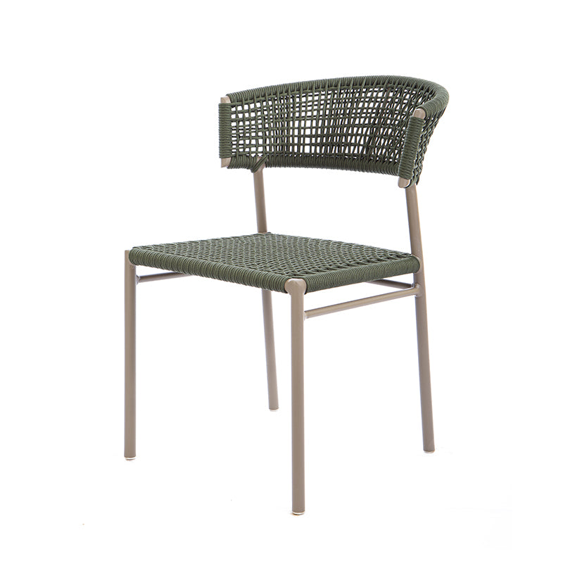Elegance Aluminum Chair Fendi Color Nautical Rope Color Moss Green