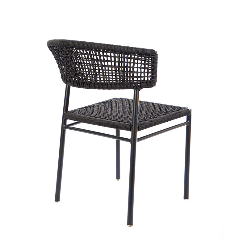 Silla Elegance Aluminio Color Negro Cuerda Náutica Color Negro
