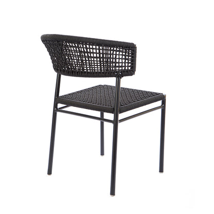 Silla Elegance Aluminio Color Negro Cuerda Náutica Color Negro
