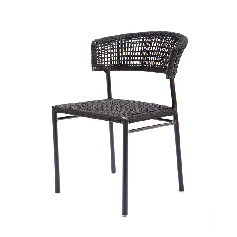 Silla Elegance Aluminio Color Negro Cuerda Náutica Color Negro