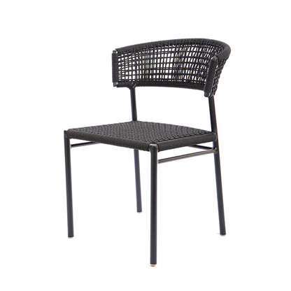 Silla Elegance Aluminio Color Negro Cuerda Náutica Color Negro
