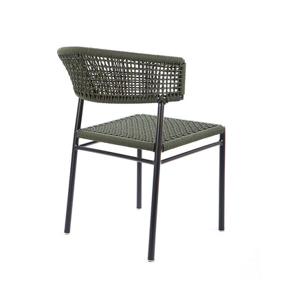 Silla Elegance Aluminio Cuerda Náutica Negra Color Verde Musgo