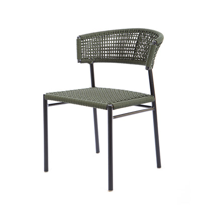Silla Elegance Aluminio Cuerda Náutica Negra Color Verde Musgo