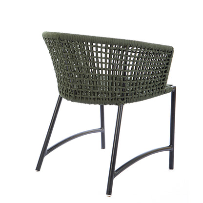 Silla Confort Aluminio Color Negro Cuerda Náutica Color Verde Musgo