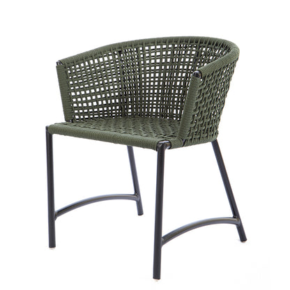Silla Confort Aluminio Color Negro Cuerda Náutica Color Verde Musgo