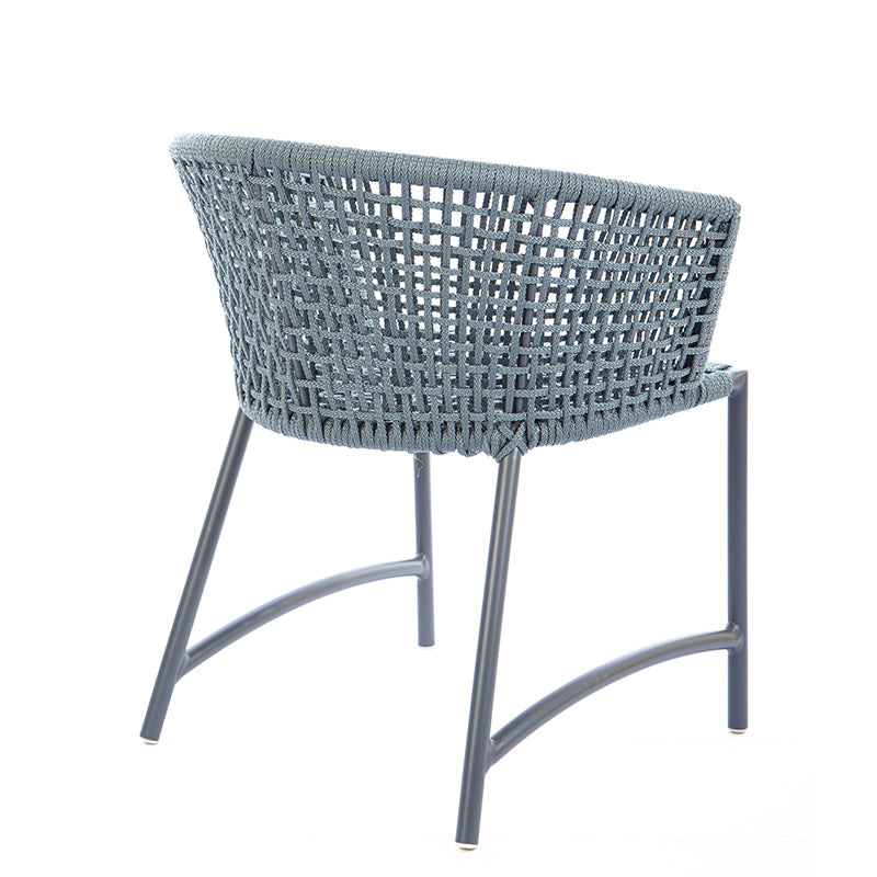 Silla Confort Aluminio Color Gris Cuerda Náutica Color Gris Azul