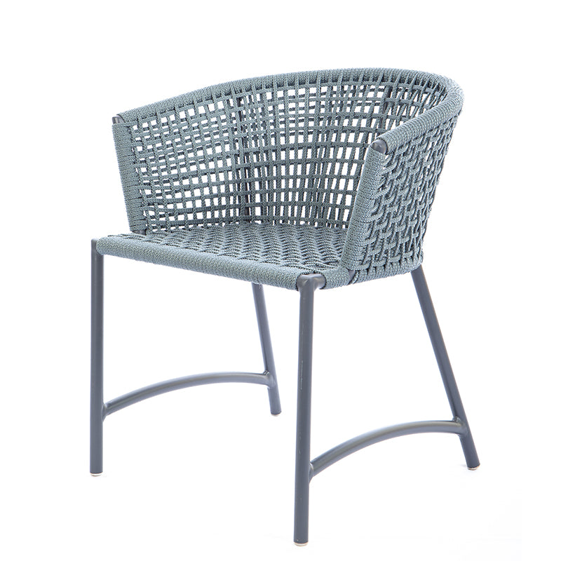 Silla Confort Aluminio Color Gris Cuerda Náutica Color Gris Azul