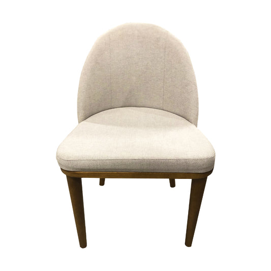 Polara Wooden Chair with Grey Linen Upholstered Seat